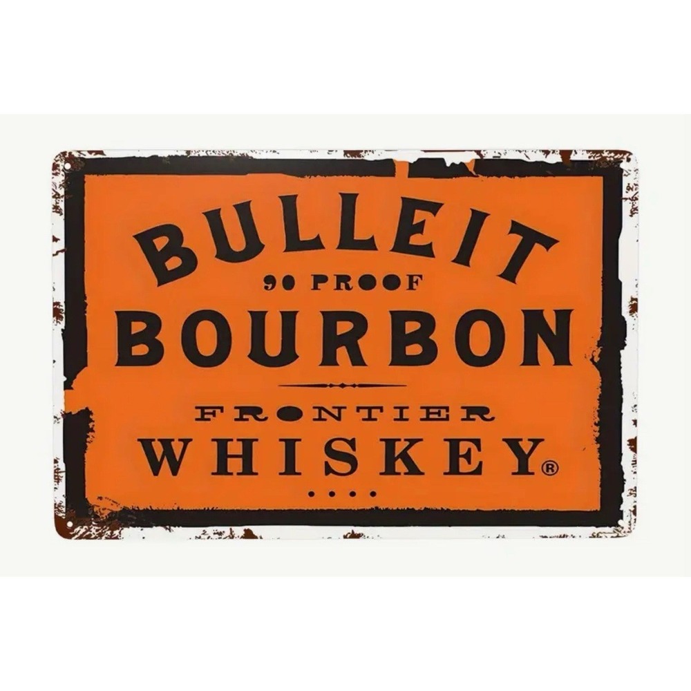 New Bulleit Bourbon Frontier Whiskey Tin Sign 12x8 Bar Pub Wall Decor‎ Man Cave